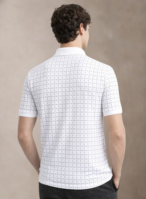 Adro Polo T-Shirt for Men | Allover Printed Polo T Shirt | Cotton Polo Tshirt