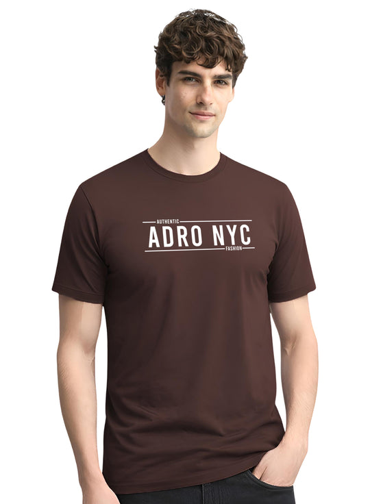 Adro Mens Branded Logo Printed T-Shirt | Typography Print 100% Cotton T shirt | Stylish Tee Summer Regular Fit Graphic Tshirt