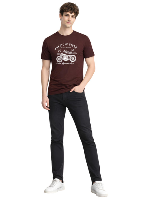 Adro Mens American Rider Printed T-Shirt | 100% Cotton T shirt for Bikers | Stylish Casual Tee Summer Regular Fit Biker Tshirt