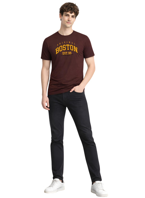 Adro Mens Boston City Printed Tshirt | Athletic Stylish Summer College Cotton T-shirt | Sporty Comfortable T shirts | Regular Fit