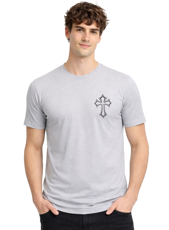 Adro Mens Cross Printed T-Shirt | Minimal Chest Graphic Cotton Casual Tshirt | Trendy Stylish Comfortable Regular Fit T shirt for Men