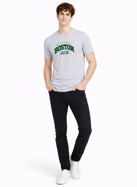 Adro Mens Boston City Printed Tshirt | Athletic Stylish Summer College Cotton T-shirt | Sporty Comfortable T shirts | Regular Fit