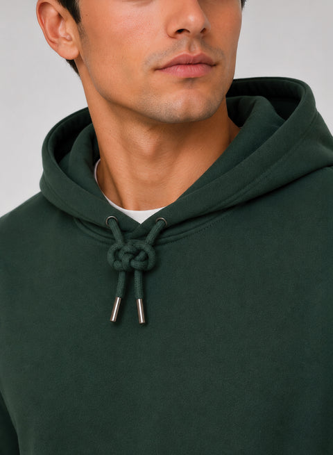 ADRO Hoodie for men | 300 GSM Cotton Fleece Warm & Soft Fabric | Mens Hoodies | Casual Sweatshirt for Winter, Travel & Collage | Regular Fit Hooded Pullover | Forest Green