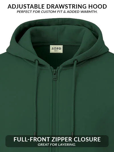 Adro Men’s Zipper Hoodie | Soft Fleece | Casual Streetwear