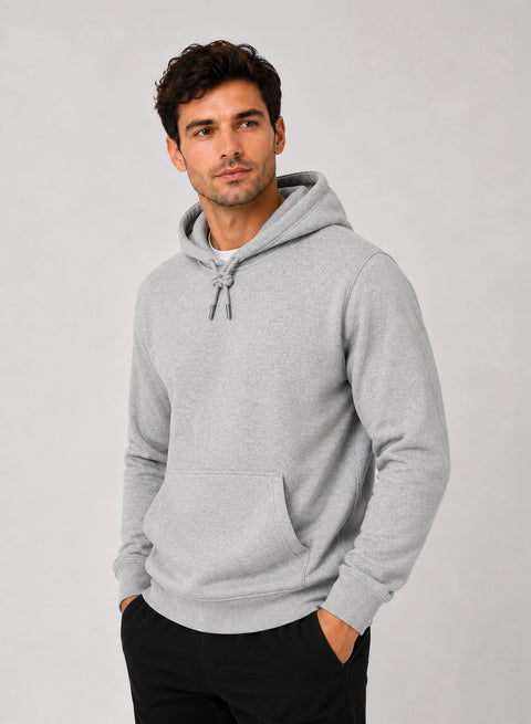 ADRO Hoodie for men | 300 GSM Cotton Fleece Warm & Soft Fabric | Mens Hoodies | Casual Sweatshirt for Winter, Travel & Collage | Regular Fit Hooded Pullover | Heather Grey