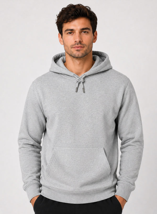 ADRO Hoodie for men | 300 GSM Cotton Fleece Warm & Soft Fabric | Mens Hoodies | Casual Sweatshirt for Winter, Travel & Collage | Regular Fit Hooded Pullover | Heather Grey
