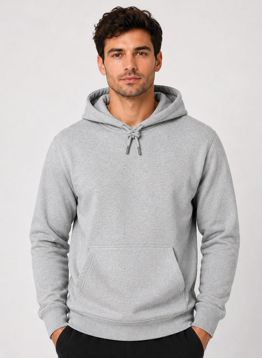 ADRO Hoodie for men | 300 GSM Cotton Fleece Warm & Soft Fabric | Mens Hoodies | Casual Sweatshirt for Winter, Travel & Collage | Regular Fit Hooded Pullover | Heather Grey
