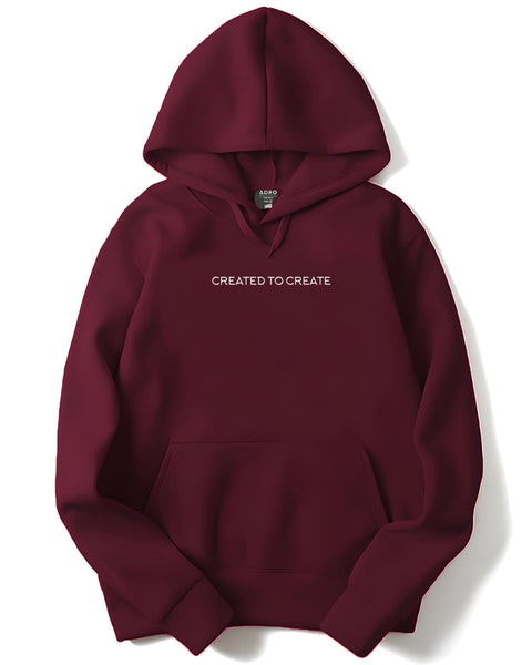 ADRO Men's Graphic Printed Hoodie | 320 GSM Premium Cotton Fleece | Regular Fit Hoodie | Winter Casual Streetwear Maroon