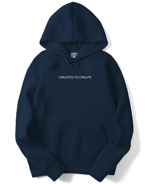 ADRO Men's Graphic Printed Hoodie | 320 GSM Premium Cotton Fleece | Regular Fit Hoodie | Winter Casual Streetwear Navy Blue