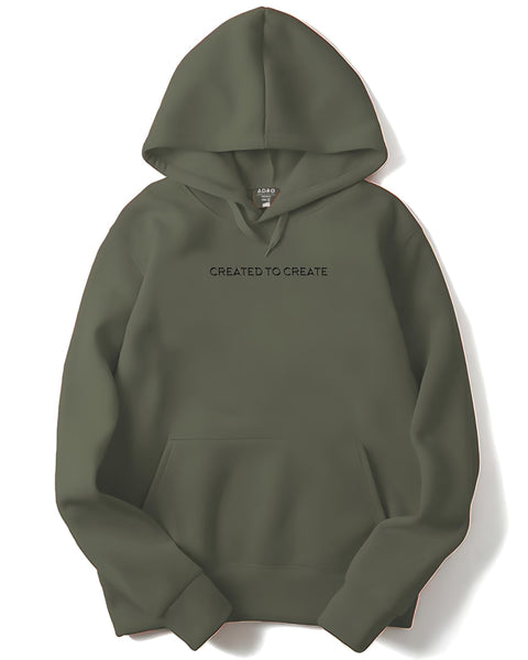 ADRO Men's Graphic Printed Hoodie | 320 GSM Premium Cotton Fleece | Regular Fit Hoodie | Winter Casual Streetwear Olive