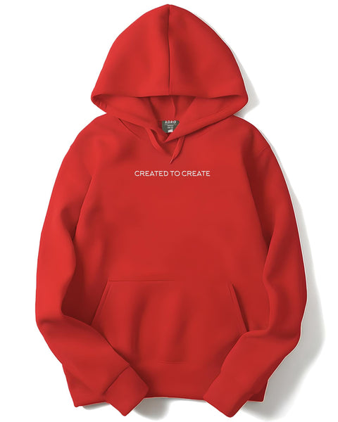 ADRO Men's Graphic Printed Hoodie | 320 GSM Premium Cotton Fleece | Regular Fit Hoodie | Winter Casual Streetwear Red