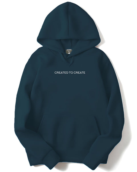 ADRO Men's Graphic Printed Hoodie | 320 GSM Premium Cotton Fleece | Regular Fit Hoodie | Winter Casual Streetwear Teal Blue