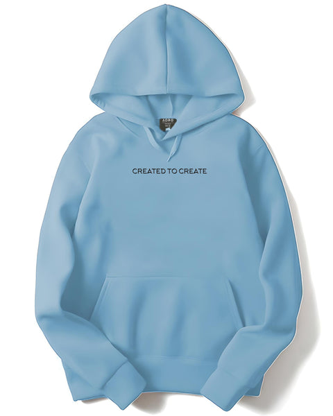 ADRO Men's Graphic Printed Hoodie | 320 GSM Premium Cotton Fleece | Regular Fit Hoodie | Winter Casual Streetwear Sky Blue