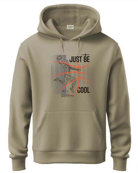 ADRO Men's Regular Fit Graphic Printed Hoodie | 320 GSM 85% Cotton 15% Polyester Fleece | Regular Fit Hoodie | Winter Casual Streetwear Beige