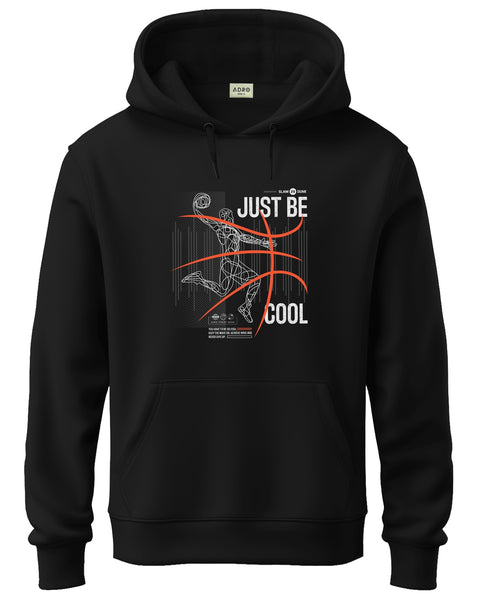 ADRO Men's Regular Fit Graphic Printed Hoodie | 320 GSM 85% Cotton 15% Polyester Fleece | Regular Fit Hoodie | Winter Casual Streetwear Black