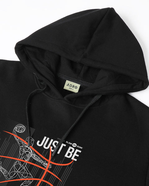 ADRO Men's Regular Fit Graphic Printed Hoodie | 320 GSM 85% Cotton 15% Polyester Fleece | Regular Fit Hoodie | Winter Casual Streetwear