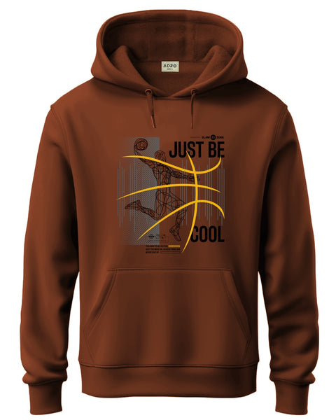 ADRO Men's Regular Fit Graphic Printed Hoodie | 320 GSM 85% Cotton 15% Polyester Fleece | Regular Fit Hoodie | Winter Casual Streetwear Brown