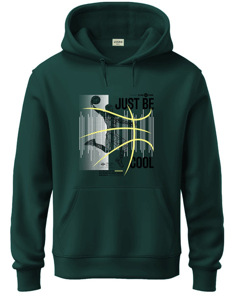 ADRO Men's Regular Fit Graphic Printed Hoodie | 320 GSM 85% Cotton 15% Polyester Fleece | Regular Fit Hoodie | Winter Casual Streetwear Green