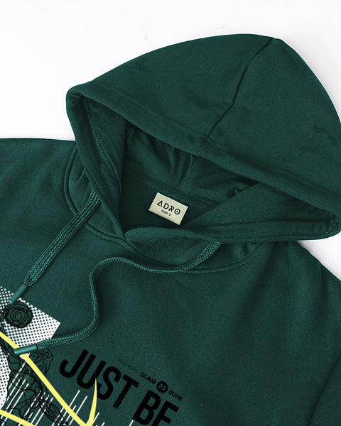 ADRO Men's Regular Fit Graphic Printed Hoodie | 320 GSM 85% Cotton 15% Polyester Fleece | Regular Fit Hoodie | Winter Casual Streetwear