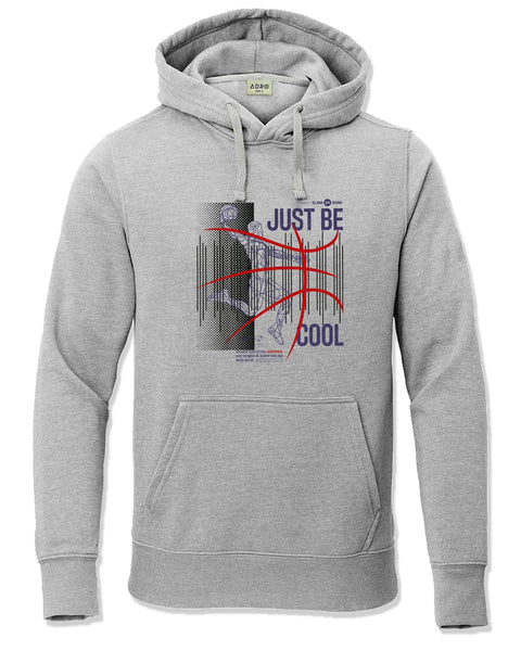ADRO Men's Regular Fit Graphic Printed Hoodie | 320 GSM 85% Cotton 15% Polyester Fleece | Regular Fit Hoodie | Winter Casual Streetwear Grey