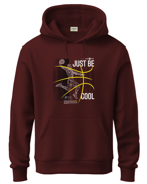 ADRO Men's Regular Fit Graphic Printed Hoodie | 320 GSM 85% Cotton 15% Polyester Fleece | Regular Fit Hoodie | Winter Casual Streetwear Maroon