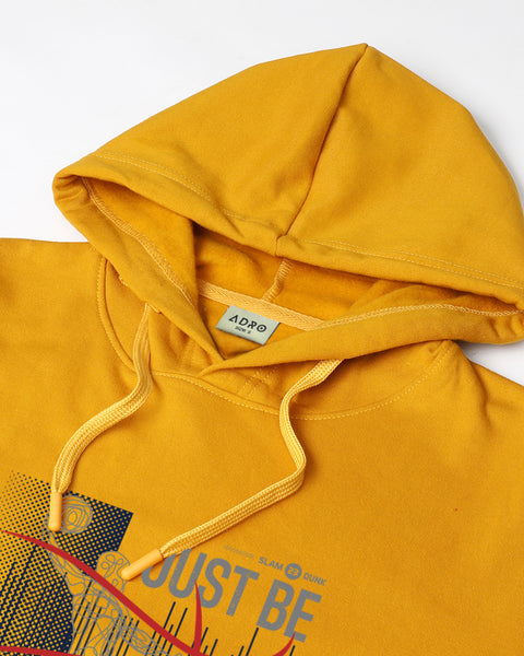 ADRO Men's Regular Fit Graphic Printed Hoodie | 320 GSM 85% Cotton 15% Polyester Fleece | Regular Fit Hoodie | Winter Casual Streetwear