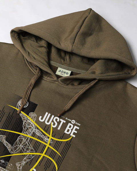 ADRO Men's Regular Fit Graphic Printed Hoodie | 320 GSM 85% Cotton 15% Polyester Fleece | Regular Fit Hoodie | Winter Casual Streetwear