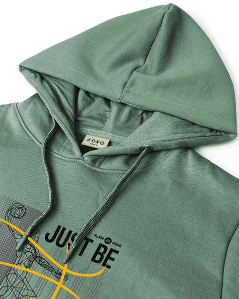 ADRO Men's Regular Fit Graphic Printed Hoodie | 320 GSM 85% Cotton 15% Polyester Fleece | Regular Fit Hoodie | Winter Casual Streetwear
