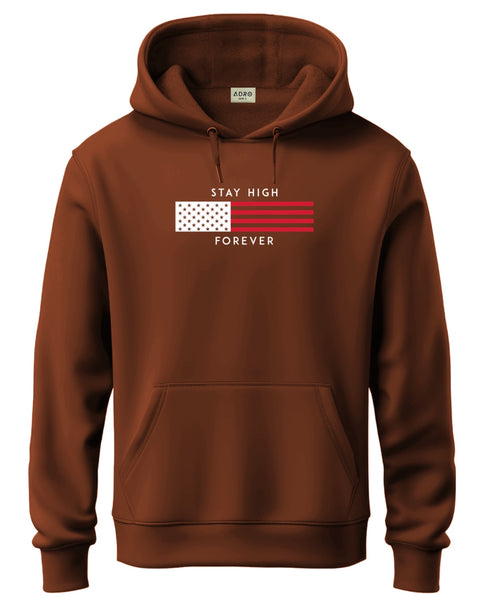 ADRO Men's Flag Graphic Printed Hoodie | 320 GSM 85% Cotton 15% Polyester Fleece | Regular Fit Hoodie | Winter Casual Streetwear