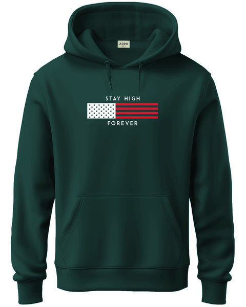 ADRO Men's Flag Graphic Printed Hoodie | 320 GSM 85% Cotton 15% Polyester Fleece | Regular Fit Hoodie | Winter Casual Streetwear