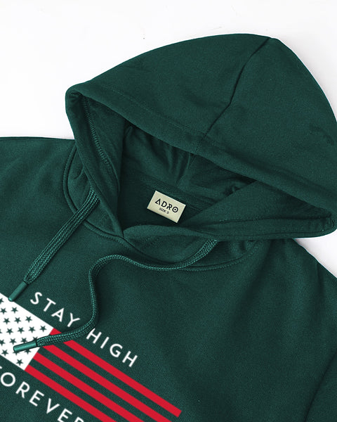 ADRO Men's Flag Graphic Printed Hoodie | 320 GSM 85% Cotton 15% Polyester Fleece | Regular Fit Hoodie | Winter Casual Streetwear