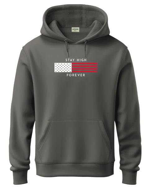 ADRO Men's Flag Graphic Printed Hoodie | 320 GSM 85% Cotton 15% Polyester Fleece | Regular Fit Hoodie | Winter Casual Streetwear