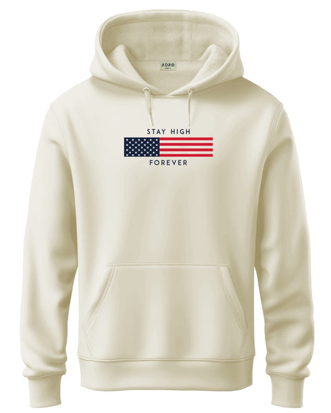 ADRO Men's Flag Graphic Printed Hoodie | 320 GSM 85% Cotton 15% Polyester Fleece | Regular Fit Hoodie | Winter Casual Streetwear