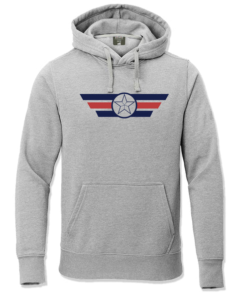ADRO Men's Classic Graphic Pullover Hoodie | 320 GSM Cotton Fleece | Regular Fit Hoodie | Winter Casual Streetwear Grey