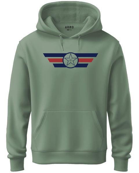 ADRO Men's Classic Graphic Pullover Hoodie | 320 GSM Cotton Fleece | Regular Fit Hoodie | Winter Casual Streetwear Pista