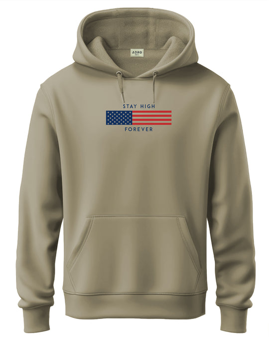 ADRO Men's Flag Graphic Printed Hoodie | 320 GSM 85% Cotton 15% Polyester Fleece | Regular Fit Hoodie | Winter Casual Streetwear