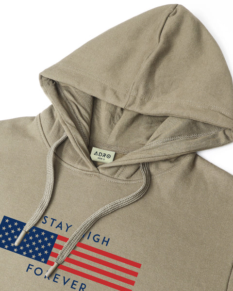ADRO Men's Flag Graphic Printed Hoodie | 320 GSM 85% Cotton 15% Polyester Fleece | Regular Fit Hoodie | Winter Casual Streetwear
