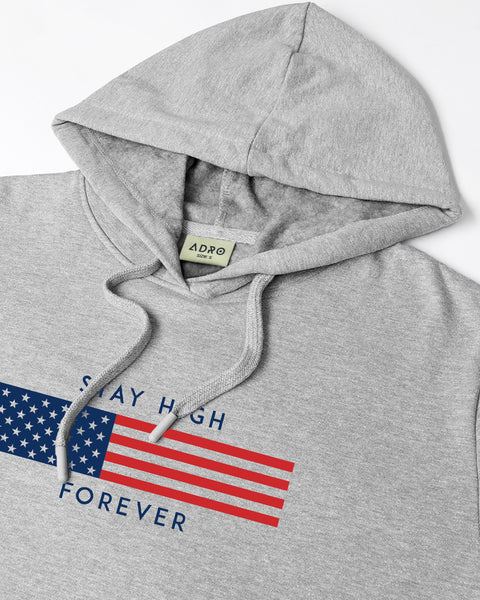 ADRO Men's Flag Graphic Printed Hoodie | 320 GSM 85% Cotton 15% Polyester Fleece | Regular Fit Hoodie | Winter Casual Streetwear