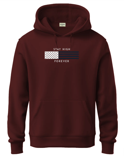 ADRO Men's Flag Graphic Printed Hoodie | 320 GSM 85% Cotton 15% Polyester Fleece | Regular Fit Hoodie | Winter Casual Streetwear