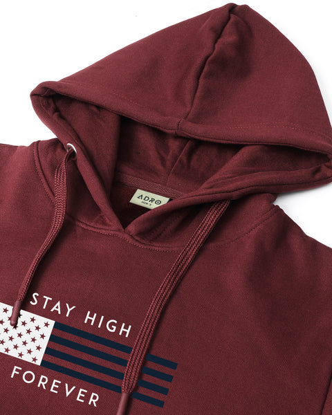 ADRO Men's Flag Graphic Printed Hoodie | 320 GSM 85% Cotton 15% Polyester Fleece | Regular Fit Hoodie | Winter Casual Streetwear