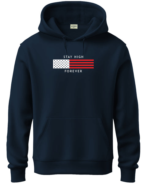 ADRO Men's Flag Graphic Printed Hoodie | 320 GSM 85% Cotton 15% Polyester Fleece | Regular Fit Hoodie | Winter Casual Streetwear