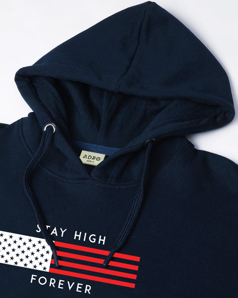 ADRO Men's Flag Graphic Printed Hoodie | 320 GSM 85% Cotton 15% Polyester Fleece | Regular Fit Hoodie | Winter Casual Streetwear