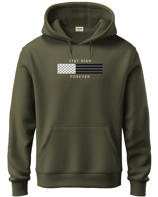 ADRO Men's Flag Graphic Printed Hoodie | 320 GSM 85% Cotton 15% Polyester Fleece | Regular Fit Hoodie | Winter Casual Streetwear