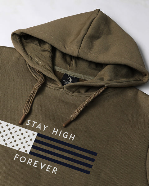 ADRO Men's Flag Graphic Printed Hoodie | 320 GSM 85% Cotton 15% Polyester Fleece | Regular Fit Hoodie | Winter Casual Streetwear