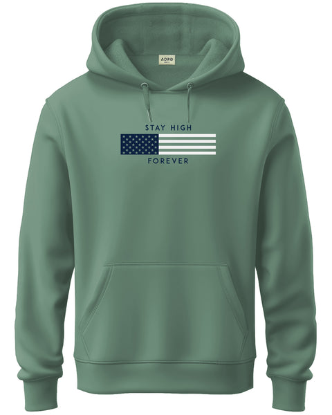 ADRO Men's Flag Graphic Printed Hoodie | 320 GSM 85% Cotton 15% Polyester Fleece | Regular Fit Hoodie | Winter Casual Streetwear