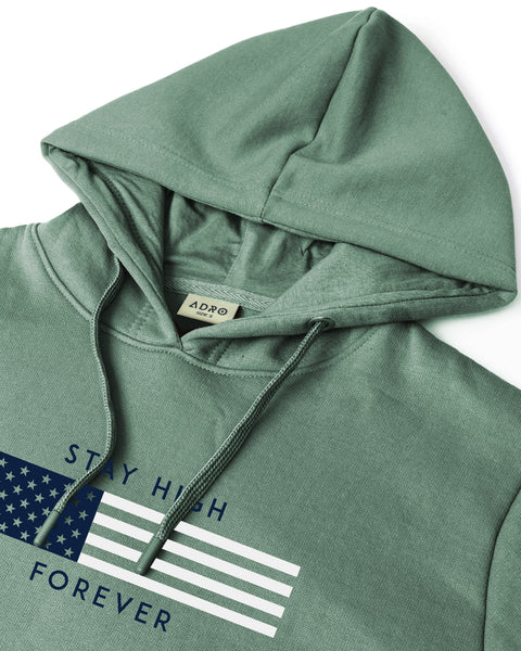 ADRO Men's Flag Graphic Printed Hoodie | 320 GSM 85% Cotton 15% Polyester Fleece | Regular Fit Hoodie | Winter Casual Streetwear