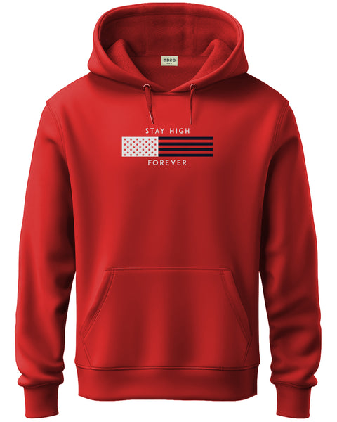 ADRO Men's Flag Graphic Printed Hoodie | 320 GSM 85% Cotton 15% Polyester Fleece | Regular Fit Hoodie | Winter Casual Streetwear