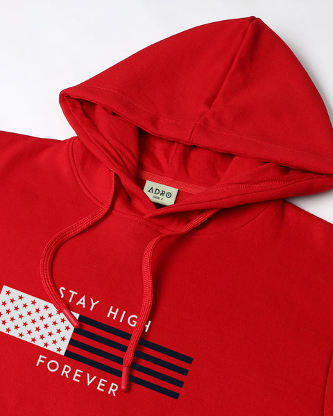 ADRO Men's Flag Graphic Printed Hoodie | 320 GSM 85% Cotton 15% Polyester Fleece | Regular Fit Hoodie | Winter Casual Streetwear