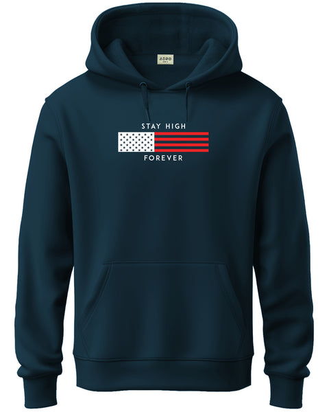 ADRO Men's Flag Graphic Printed Hoodie | 320 GSM 85% Cotton 15% Polyester Fleece | Regular Fit Hoodie | Winter Casual Streetwear