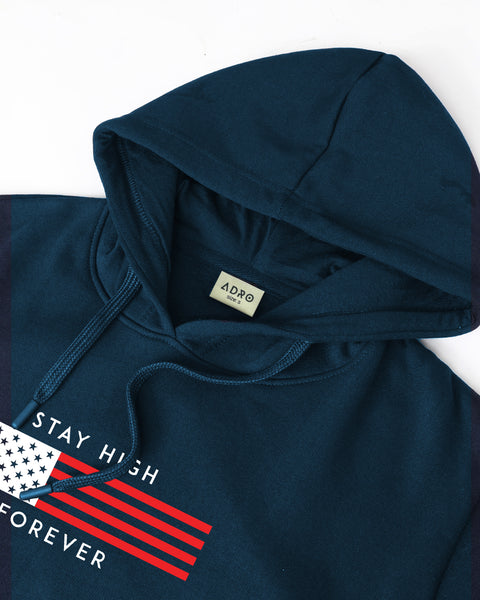 ADRO Men's Flag Graphic Printed Hoodie | 320 GSM 85% Cotton 15% Polyester Fleece | Regular Fit Hoodie | Winter Casual Streetwear